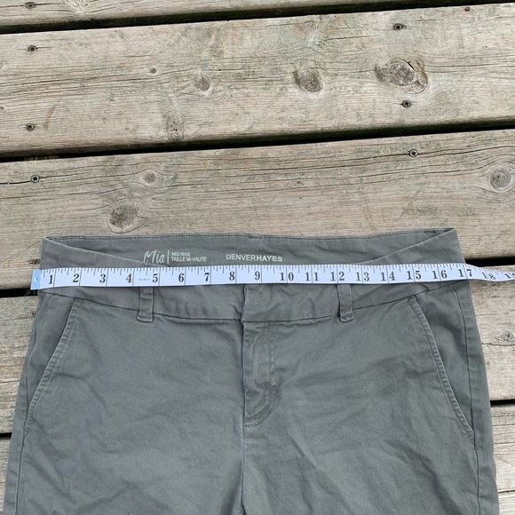 💜 Denver Hayes Mia Mid-Rise Capri Pants - Size 12 - Grey/Green Khaki - Picture 6 of 8